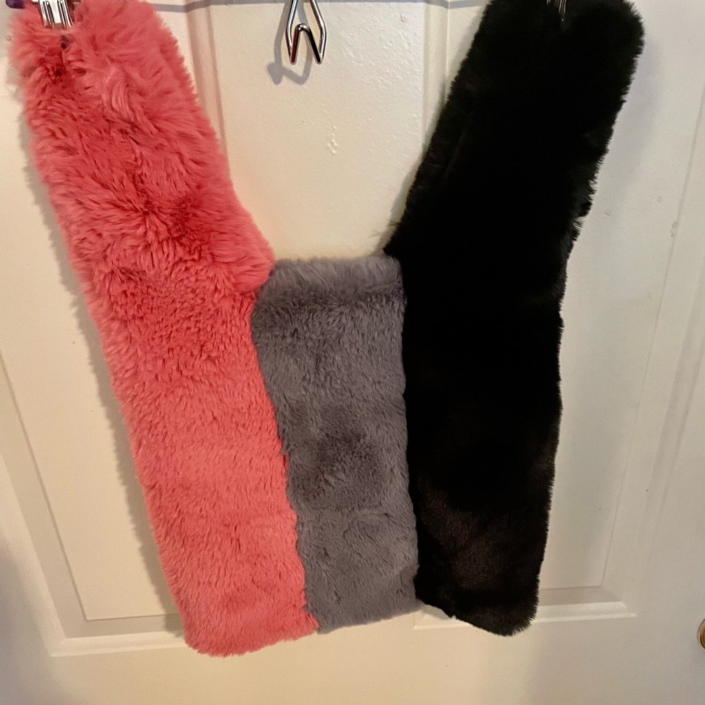Karma Pink, Grey And Black Faux Fur 2 Strap Bag